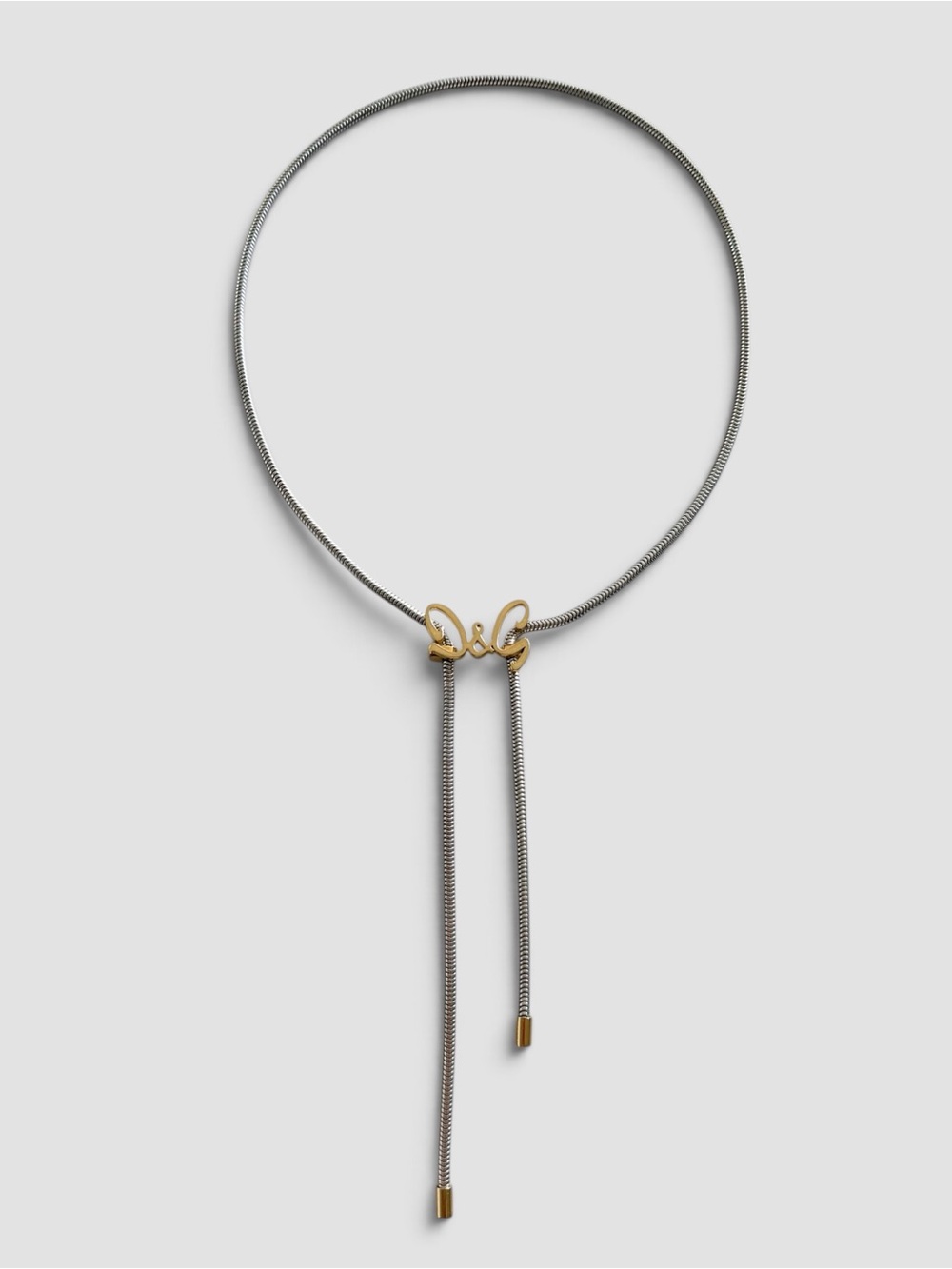 Dolce & Gabbana D&G Logo Adjustable Sliding Lariat Necklace
